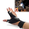 Fingerless Glove with LED Light Flashlight
