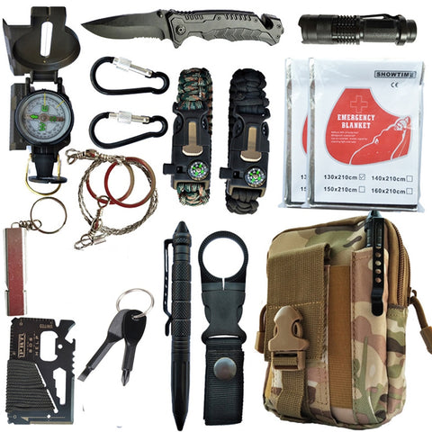 16 in 1 Outdoor survival kit Set